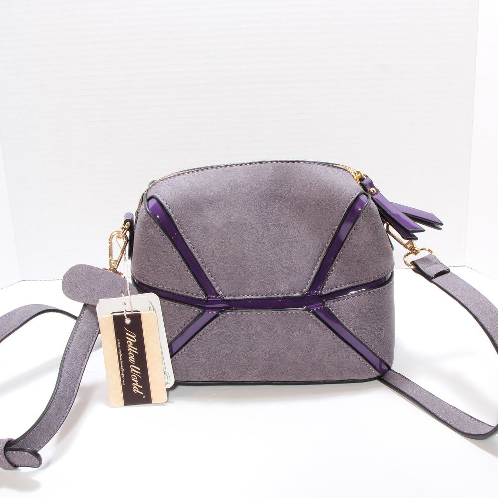 Mellow World Purple Foldable Vegan Leather Crossbody Handbag